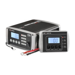 Projecta 12V 25A Automatic RV Charger side view with remote