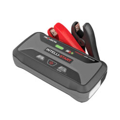 IS920 emergency jump starter front view with clamps